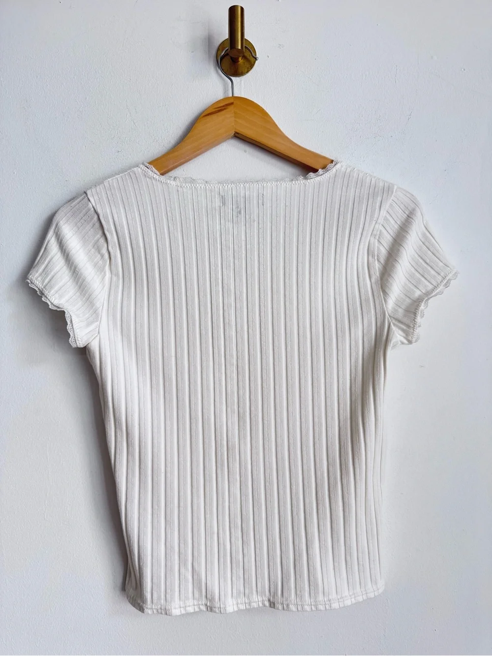 J. CREW Pointelle Short-sleeve T-shirt Ivory S $59